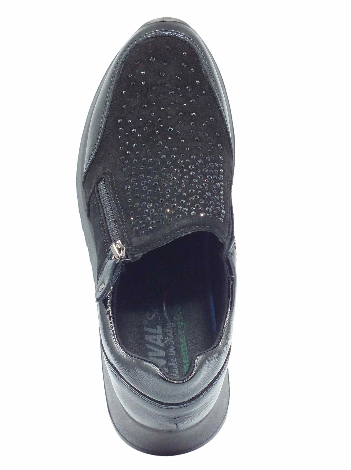 ENVAL Soft ENVAL Soft 4774600 Naplak Scamosc Nero Slip-on con lampo Donna naplak e nabuk con zeppa media Nero
