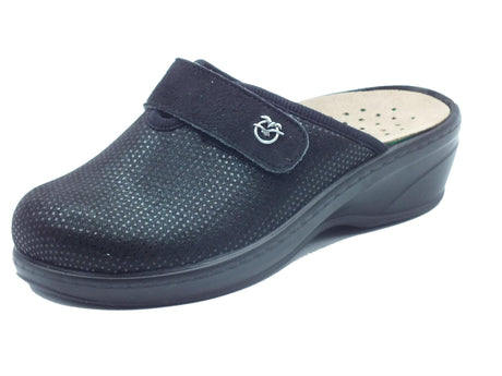 FlyFlot Fly Flot 35 W34 SY Gonzaga Nero Pantofole per Donna in tessuto con stretch e sottopiede estraibile Nero