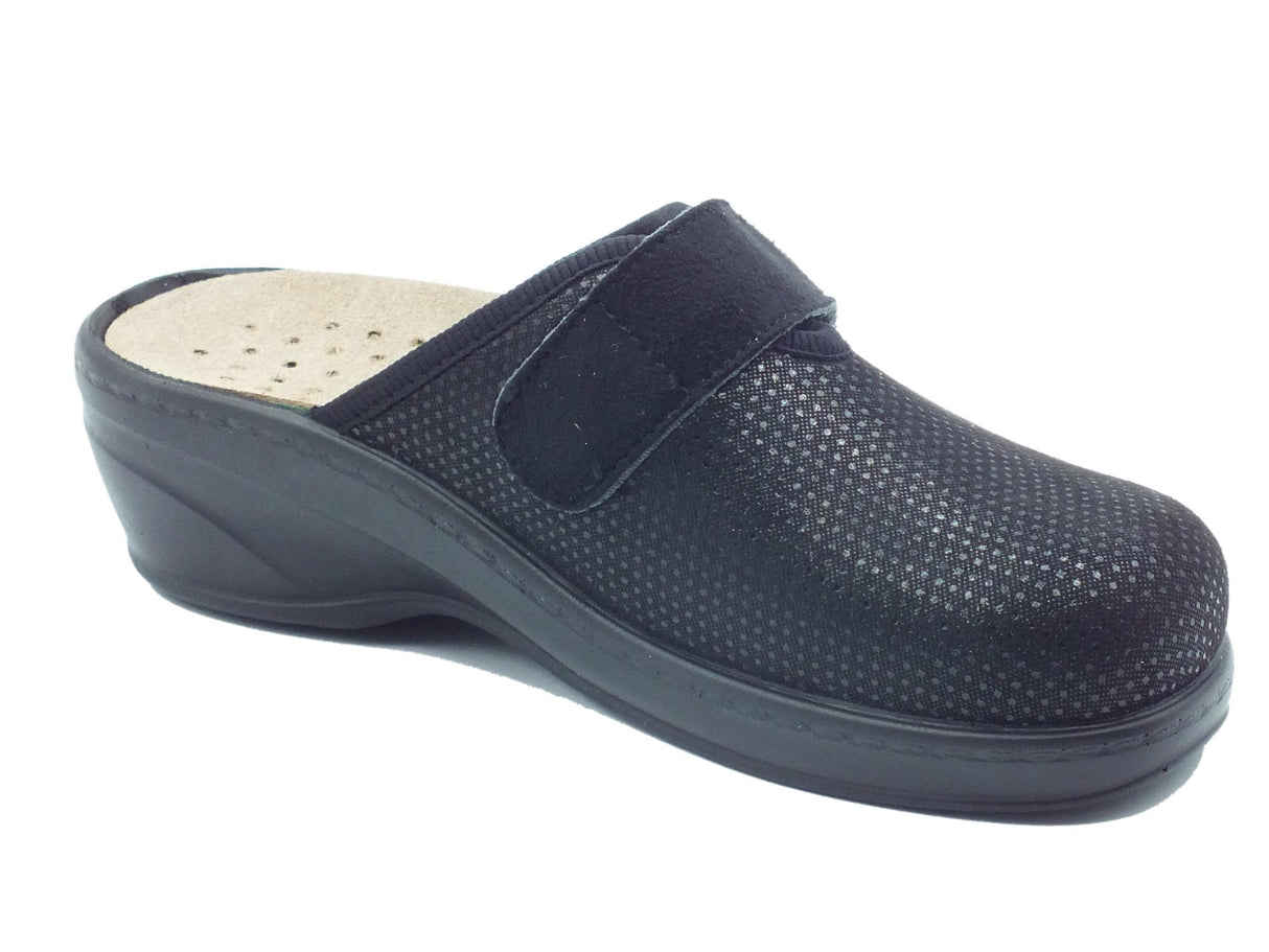 FlyFlot Fly Flot 35 W34 SY Gonzaga Nero Pantofole per Donna in tessuto con stretch e sottopiede estraibile Nero