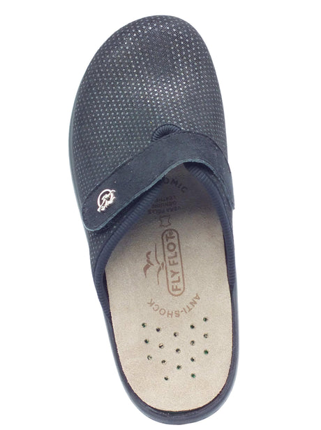 FlyFlot Fly Flot 35 W34 SY Gonzaga Nero Pantofole per Donna in tessuto con stretch e sottopiede estraibile Nero