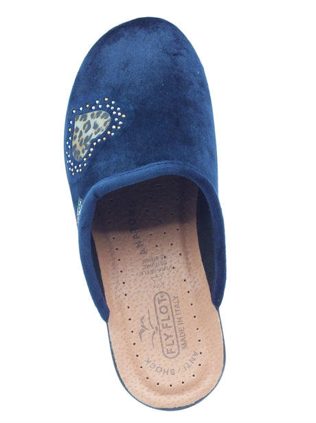FlyFlot Fly Flot 96 W73 PE Lequile Blu Pantofole per Donna in tessuto con sottopiede anti-shock in pelle Blu
