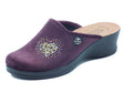 FlyFlot Fly Flot 96 W73 PE Lequile Prugna Pantofole per Donna in tessuto con sottopiede anti-shock in pelle Prugna