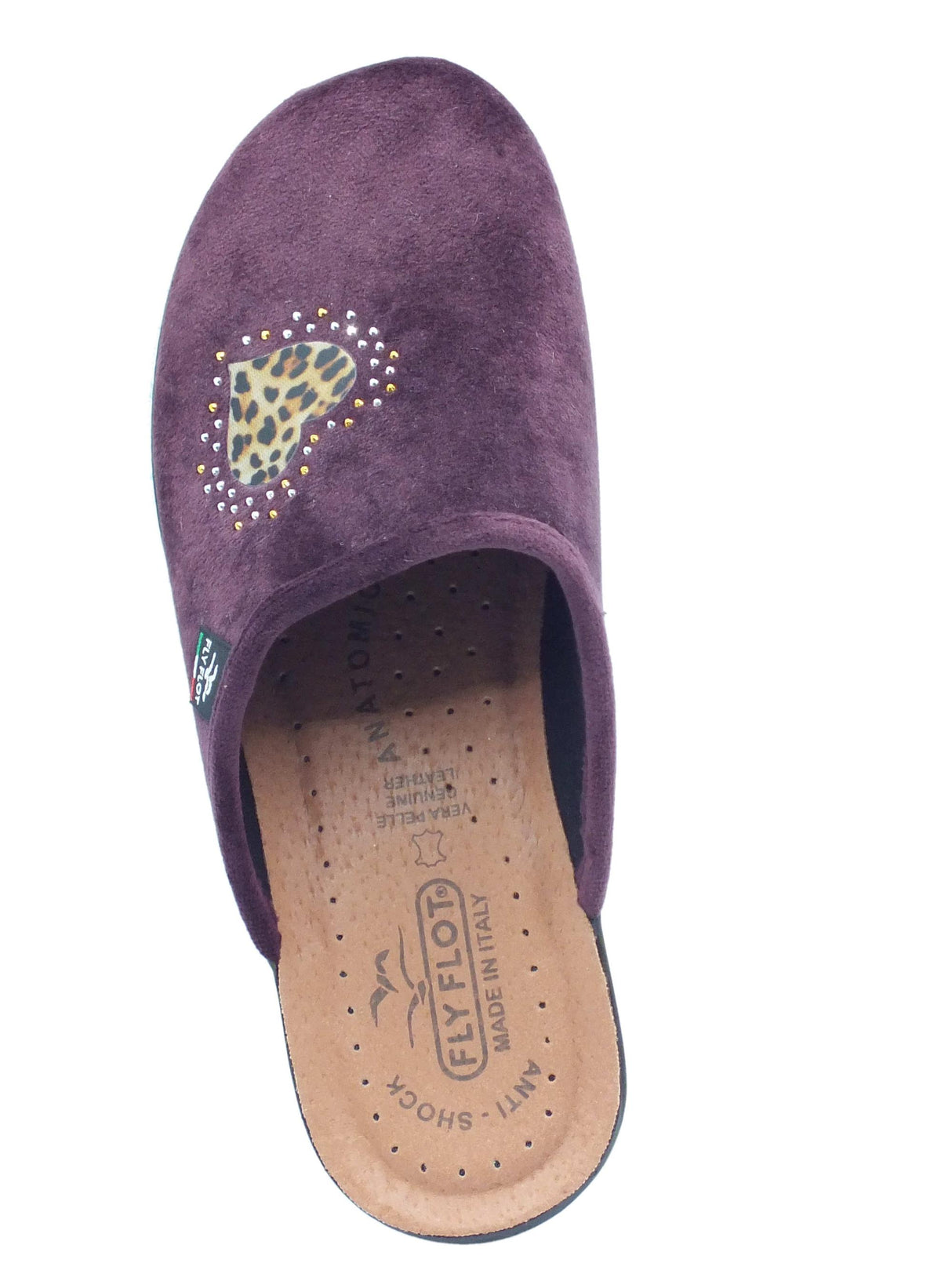 FlyFlot Fly Flot 96 W73 PE Lequile Prugna Pantofole per Donna in tessuto con sottopiede anti-shock in pelle Prugna