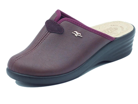 FlyFlot Fly Flot L8 870 2E Afragola Prugna Pantofole per Donna con sottopiede anti-shock in pelle Prugna