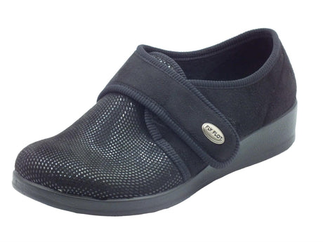 FlyFlot Fly Flot N3 886 5D Caltanissetta Nero Scarpe Pantofole per Donna in tessuto con stretch Nero