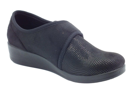 FlyFlot Fly Flot N3 886 5D Caltanissetta Nero Scarpe Pantofole per Donna in tessuto con stretch Nero