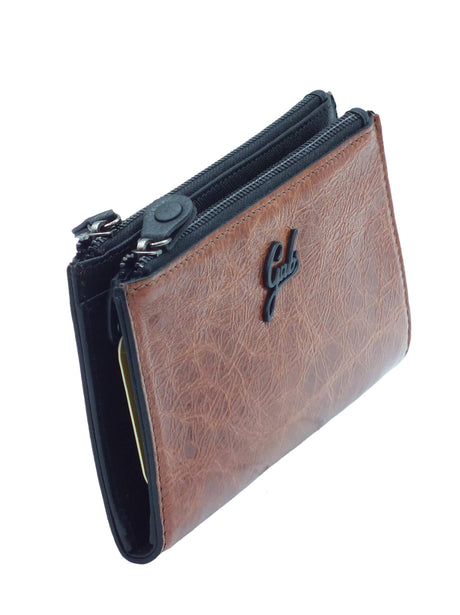 Gabs Gabs G008840ND Naplak Black Bruciato Portafogli per Donna in pelle con lampo Black Bruciato