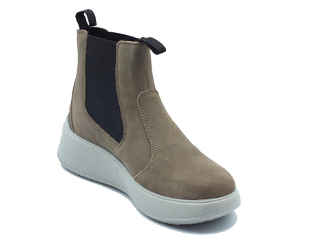 Grisport Grisport 6808V9G Fieno Vesuvio Scarponcini Beatles per Donna in nabuk taupe fondo antistatico Fieno Vesuvio