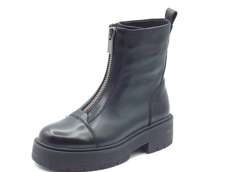 Geox Geox D36VDC Spherica Black Anfibi per Donna in pelle con lampo frontale Black