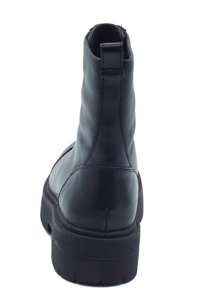 Geox Geox D36VDC Spherica Black Anfibi per Donna in pelle con lampo frontale Black