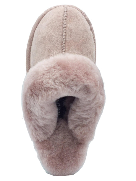 Haflinger Haflinger North Star 311048 Rosenholz Pantofole Sabot per Donna in camoscio rosa e pellicciotto rosa