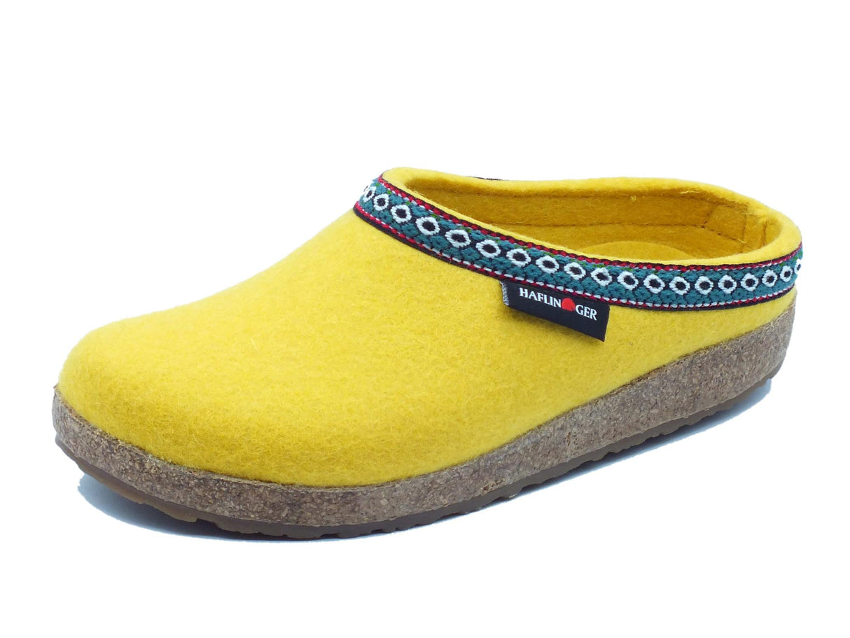 Haflinger Haflinger Grizzly Franzl 711001 Leuchtgelb Pantofole Sabot per Donna in lana gialla giallo