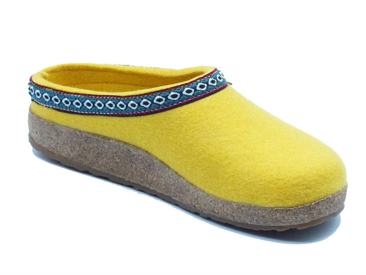 Haflinger Haflinger Grizzly Franzl 711001 Leuchtgelb Pantofole Sabot per Donna in lana gialla giallo