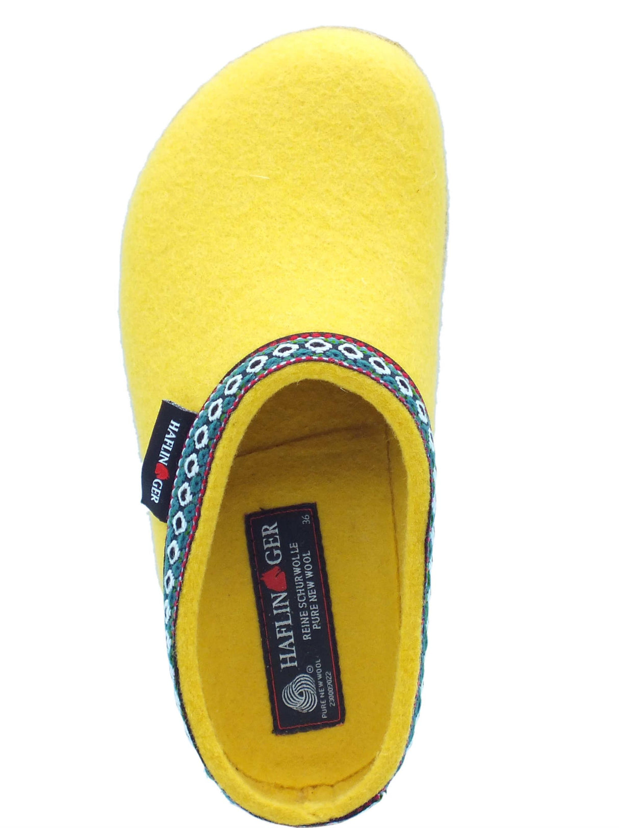 Haflinger Haflinger Grizzly Franzl 711001 Leuchtgelb Pantofole Sabot per Donna in lana gialla giallo