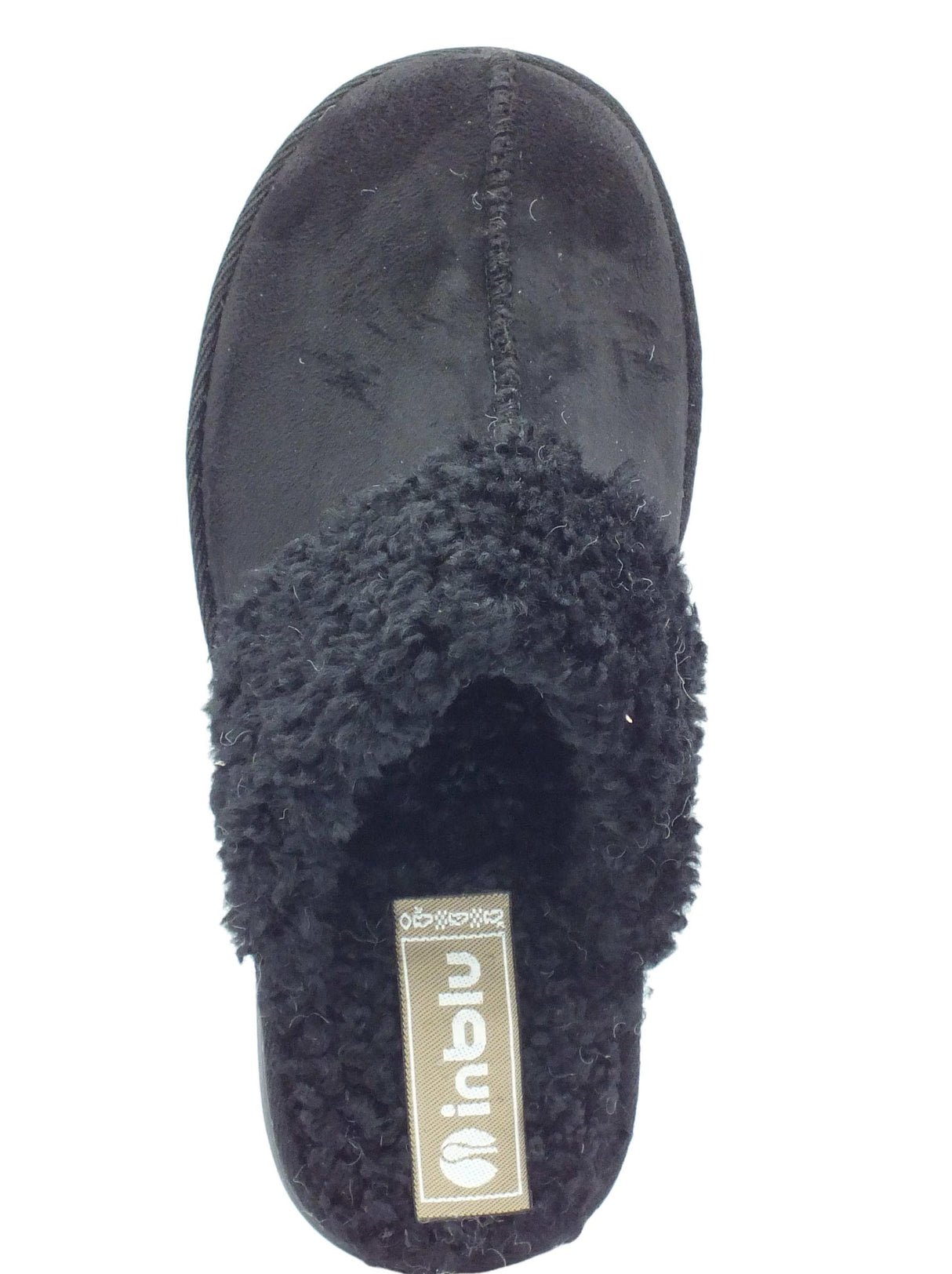 InBlu InBlu EK000010 Nero Pantofole per Donna in tessuto con ecopellicciotto Nero