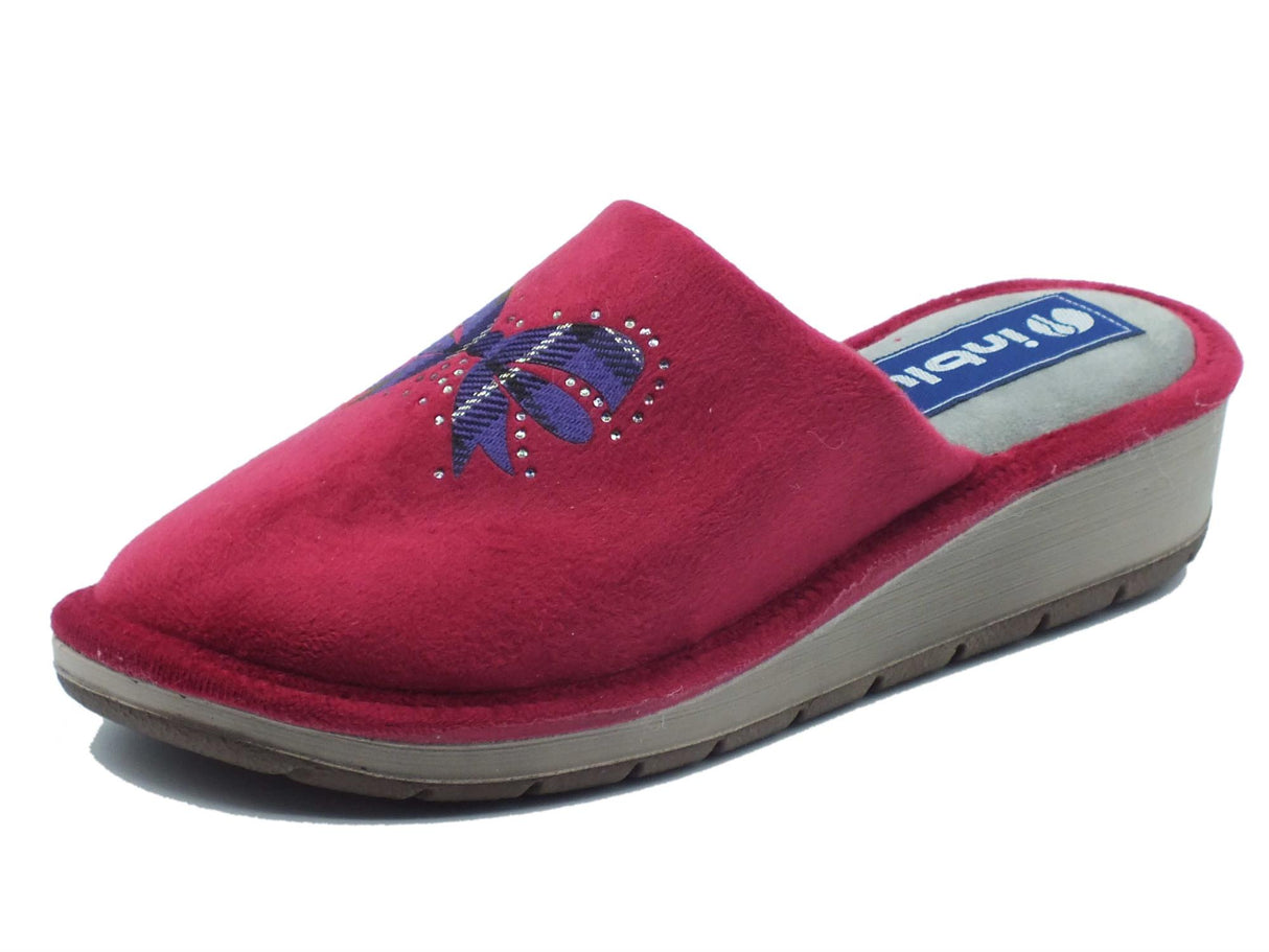 InBlu InBlu GY000019 Bordeaux Pantofole per Donna in spugna con zeppa bassa Bordeaux
