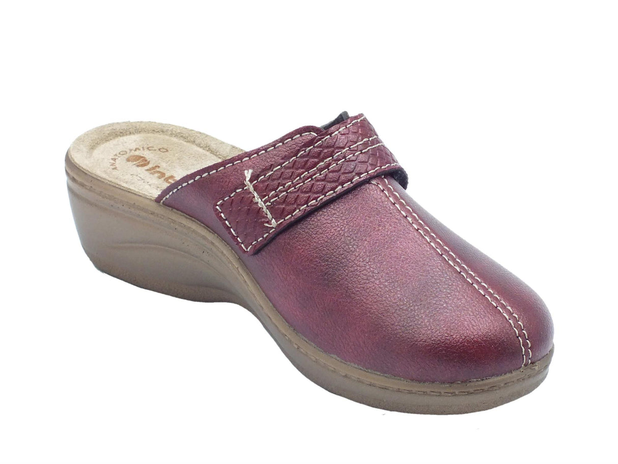 InBlu InBlu LY000061 Bordeaux Pantofole per Donna in ecopelle con regolazione a strappo Bordeaux
