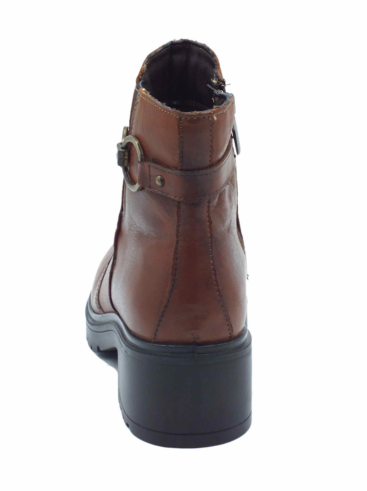 Igi&Co Igi&Co 4652033 Vitello Antik Cognac Tronchetti con tacco per Donna in pelle con lampo Cognac
