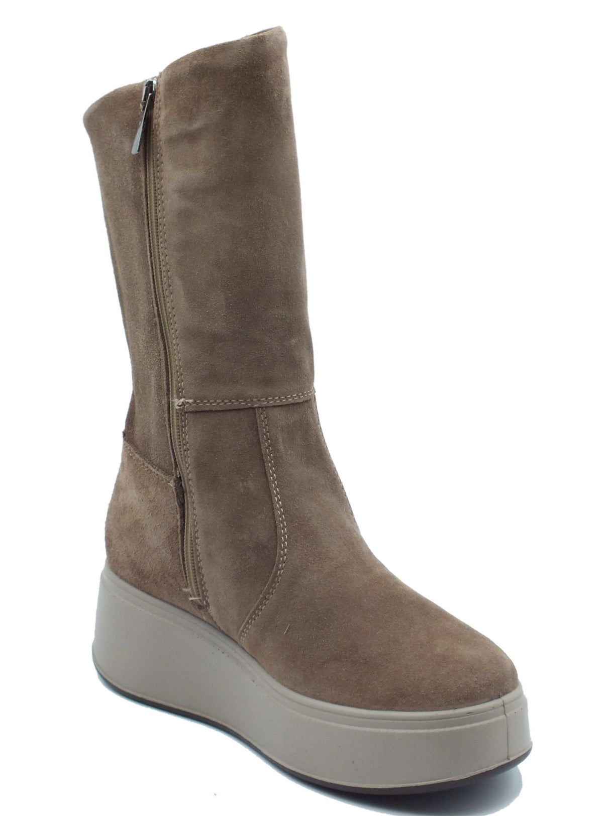 Igi&Co Igi&Co 4671022 Scam Superiore Fango Stivali con per Donna in nabuk marroncino con lampo e zeppona Fango