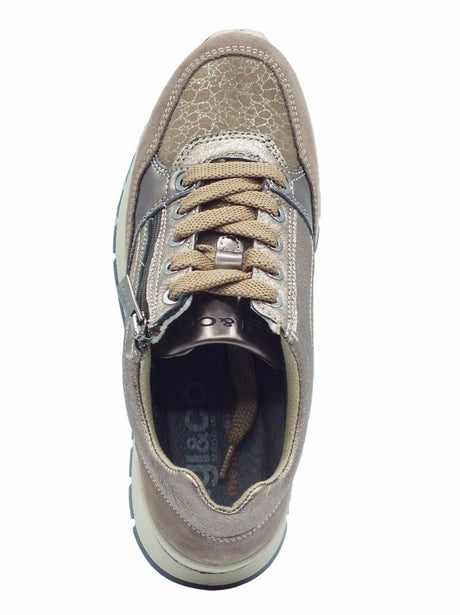 Igi&Co Igi&Co 4673144 Scam Fango Sneakers con zeppa bassa per Donna in nabuk con lacci e lampo Fango