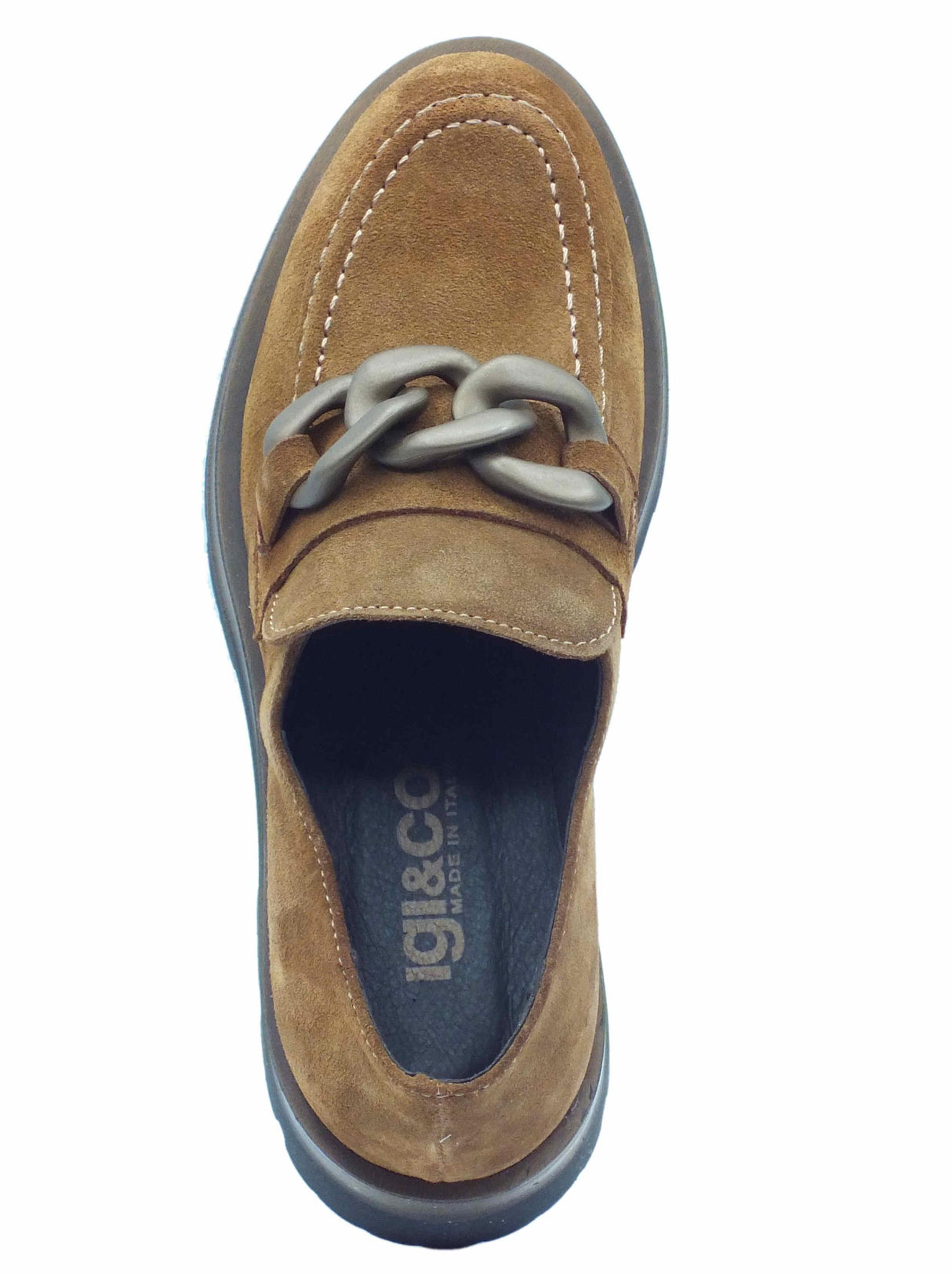 Igi&Co Igi&Co 4679333 Scamosciata Legno Mocassini con tacco bassa per Donna in nabuk Scamosciata Legno