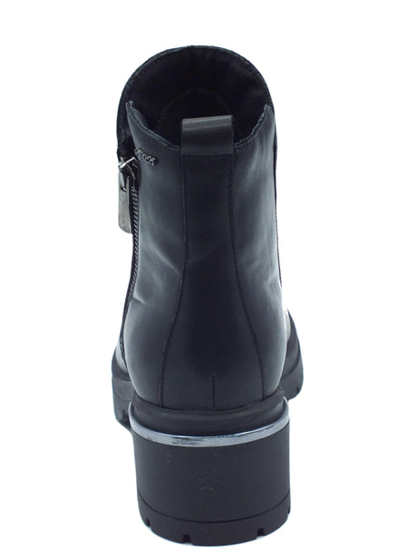 Igi&Co Igi&Co 4683400 Nappa Soft Nero Tronchetti con tacco medio per Donna in pelle con lampo Nero