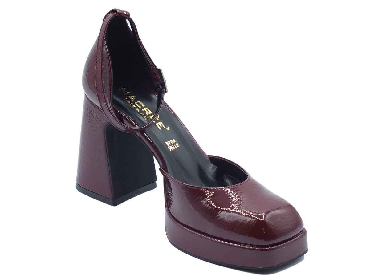 Nacrèe Nacrèe 5003M002 Napl Bordò Decoltè con cinturino per Donna in vernice con tacco alto Bordò