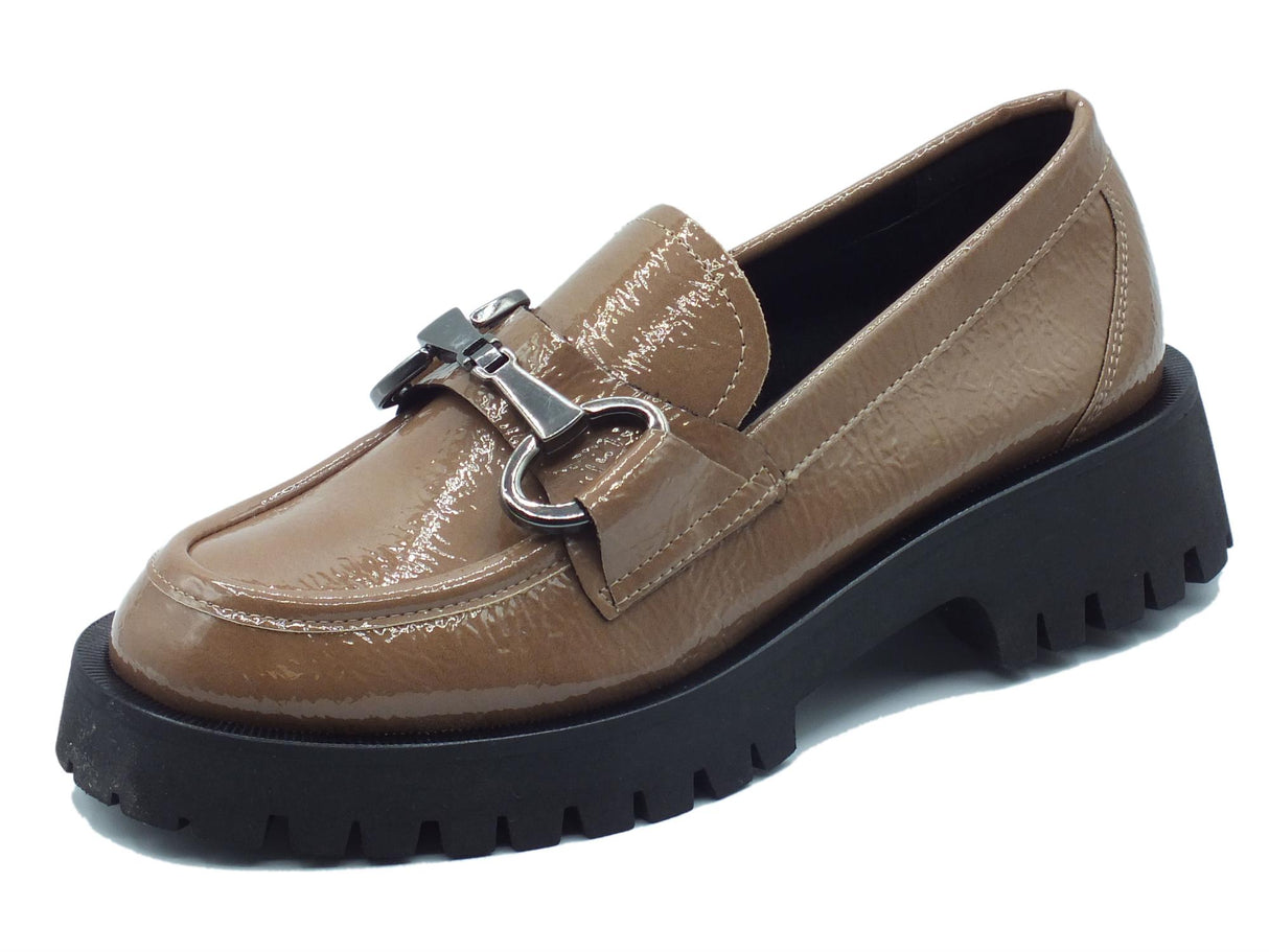 Nacrèe Nacrèe 631R009 Napl Taupe Mocassini eleganti per Donna modello classico in naplak con tacco medio Taupe