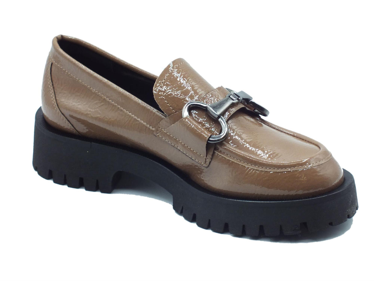 Nacrèe Nacrèe 631R009 Napl Taupe Mocassini eleganti per Donna modello classico in naplak con tacco medio Taupe