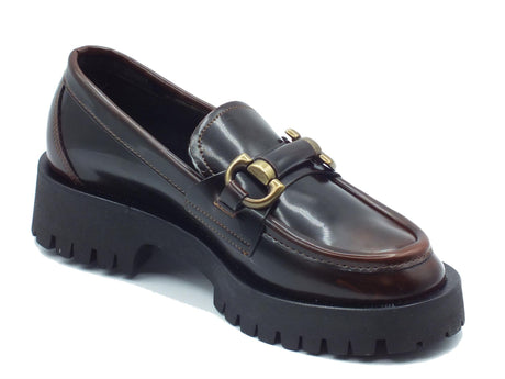 Nacrèe Nacrèe 631R049 Pool Cuoio Mocassini per Donna modello classico zeppa media Cuoio