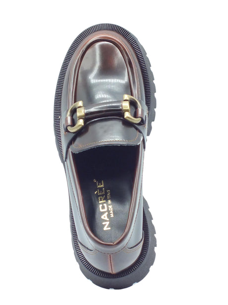 Nacrèe Nacrèe 631R049 Pool Cuoio Mocassini per Donna modello classico zeppa media Cuoio