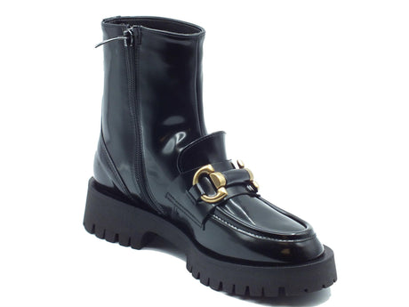 Nacrèe Nacrèe 631R060 Pool Nero Tronchetti per Donna in ecopelle con lampo e tacco medio Nero