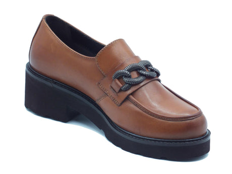 Melluso Melluso 034321 Cuoio Mocassini comfort per Donna in pelle con tacco medio Cuoio