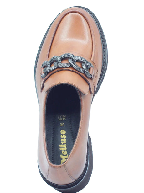 Melluso Melluso 034321 Cuoio Mocassini comfort per Donna in pelle con tacco medio Cuoio