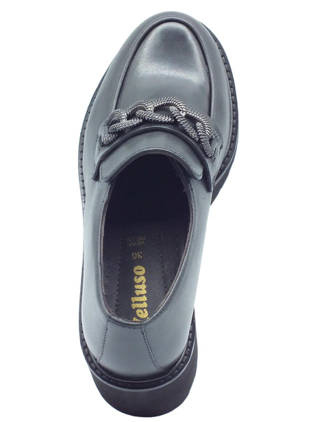 Melluso Melluso 034321 Nero Mocassini comfort per Donna in pelle con tacco medio Nero