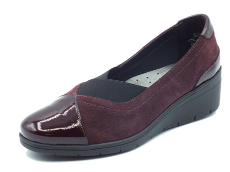 Melluso Melluso K91616D Bordò Mocassini comfort per Donna in nabuk con zeppa media Bordò