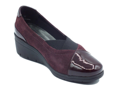 Melluso Melluso K91616D Bordò Mocassini comfort per Donna in nabuk con zeppa media Bordò
