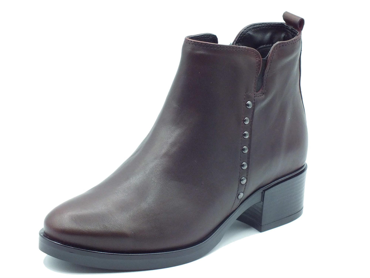 Melluso Melluso K91851D Bordò Tronchetti con tacco per Donna in pelle con lampo Bordò