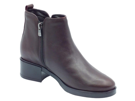 Melluso Melluso K91851D Bordò Tronchetti con tacco per Donna in pelle con lampo Bordò