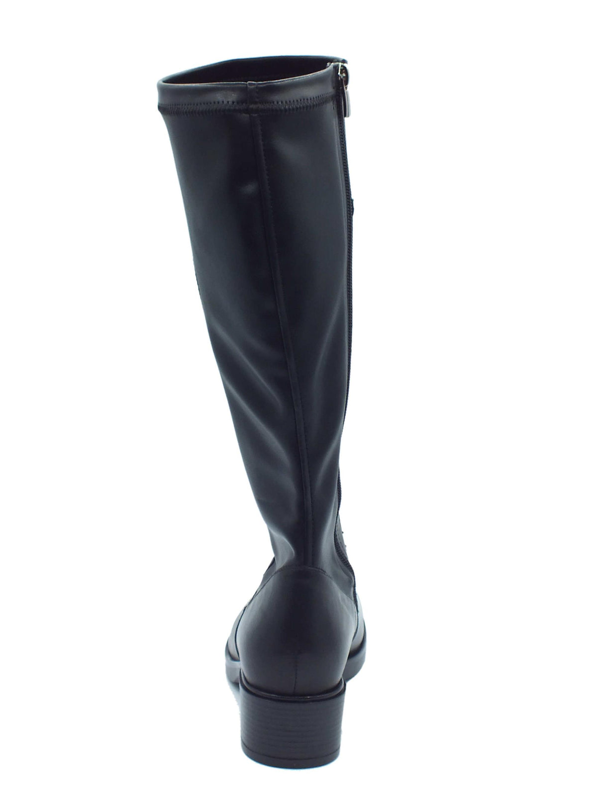 Melluso Melluso K91854D Nero Stivali con tacco basso per Donna in pelle e tessuto elasticizzato Nero