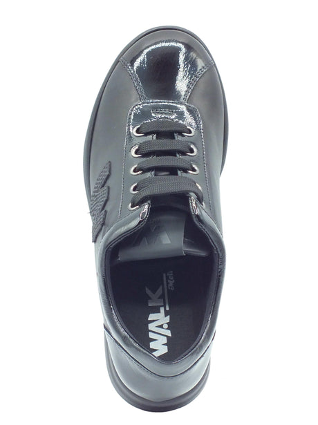 Melluso Melluso Walk R25642D Silvy Nero Sneakers confort per Donna pelle vernice con lacci e zeppa media Nero