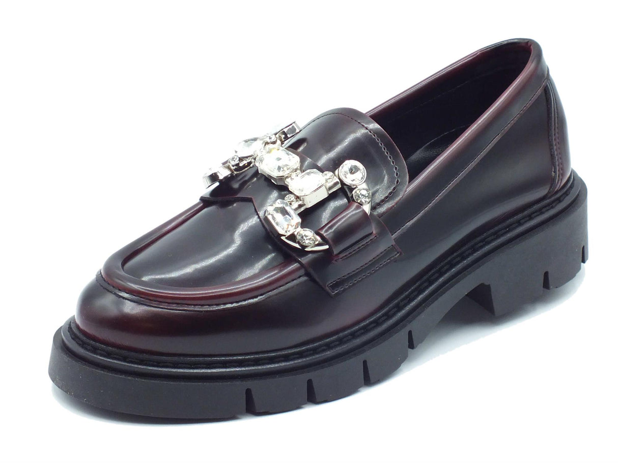 Nacrèe Nacrèe 6383005 Pool Bordò Mocassini classici con zirconi per Donna tacco medio Bordò