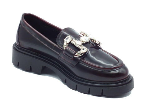 Nacrèe Nacrèe 6383005 Pool Bordò Mocassini classici con zirconi per Donna tacco medio Bordò