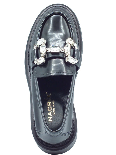 Nacrèe Nacrèe 6383005 Pool Nero Mocassini classici con zirconi per Donna tacco medio Nero