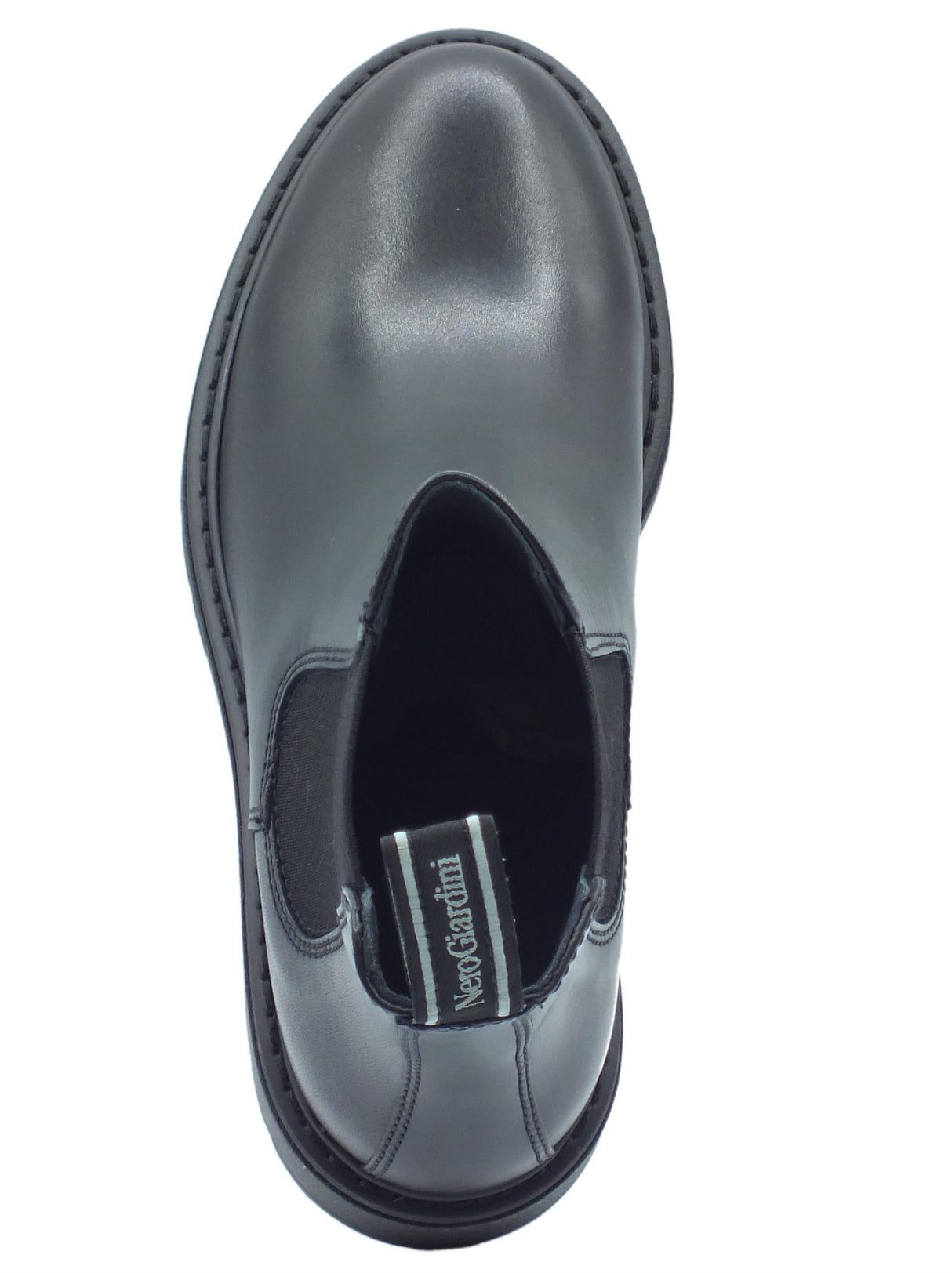 Nero Giardini NeroGiardini I205990 Guanto Nero Tronchetti Beatles con tacco basso per Donna in pelle Nero