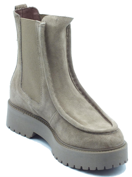 Nero Giardini NeroGiardini I308000D Velour Argilla Scarponcini modello Beatlesi zeppa Donna in pelle nabuk Velour Argilla