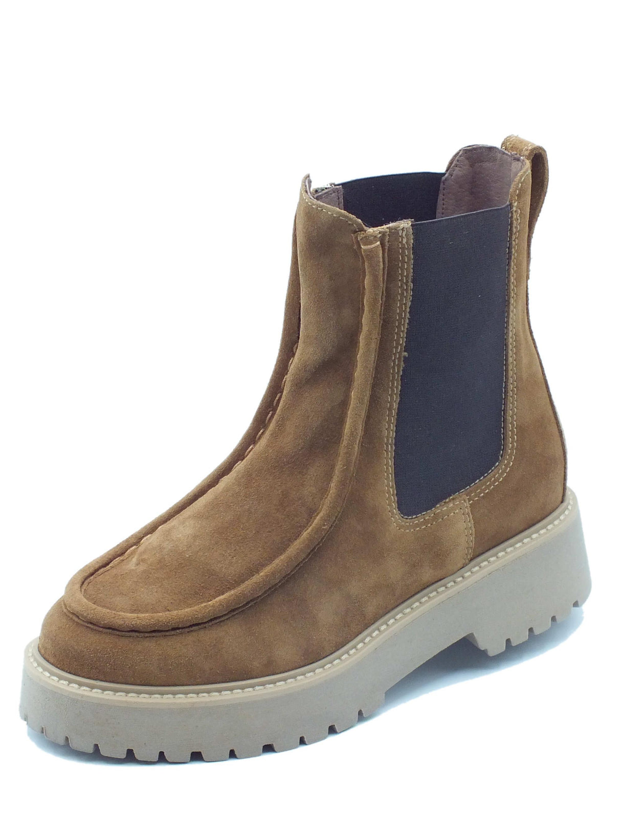 Nero Giardini NeroGiardini I308000D Velour Malto Scarponcini modello Beatlesi con zeppa per Donna in pelle nabuk Malto