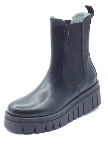 Nero Giardini NeroGiardini I309090D Guanto Nero Tronchetti per Donna pelle doppio elastico laterale e zeppa alta Nero