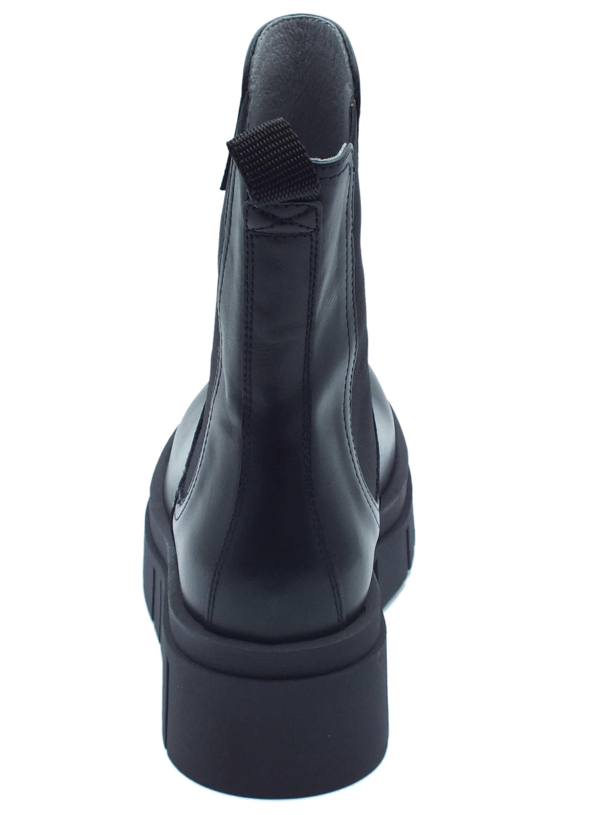 Nero Giardini NeroGiardini I309090D Guanto Nero Tronchetti per Donna pelle doppio elastico laterale e zeppa alta Nero