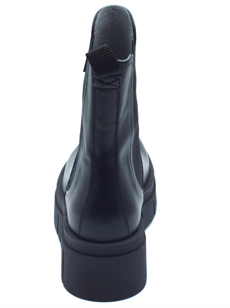 Nero Giardini NeroGiardini I309090D Guanto Nero Tronchetti per Donna pelle doppio elastico laterale e zeppa alta Nero